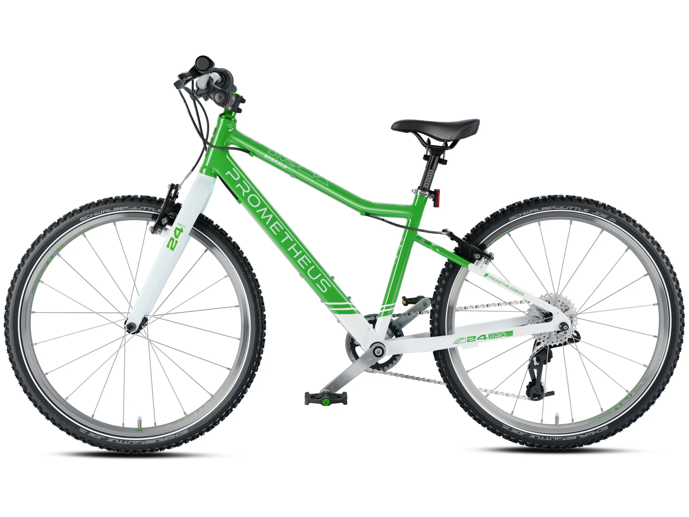 16-1.webp PROMETHEUS BIKES Kinderfahrrad 24 Zoll PRO ab 7 Jahren Ultraleicht 8-Gang SRAM Schaltung Premium Grün Weiß – Bild 1