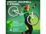PROMETHEUS BIKES Kinderfahrrad 20 Zoll PRO ab 6 Jahren Ultraleicht 7-Gang Premium Grün Weiß – Bild 4