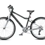 PROMETHEUS BIKES Kinderfahrrad 24 Zoll PRO ab 7 Jahren Ultraleicht 8-Gang SRAM Schaltung Premium Schwarz Silber